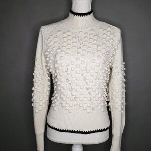Elegant Cream Sweater with Textured Design